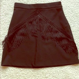 Zara Collection Black Fringe Mini Skirt